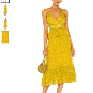 REVOLVE LIKELY Yellow Carla Midi Dress